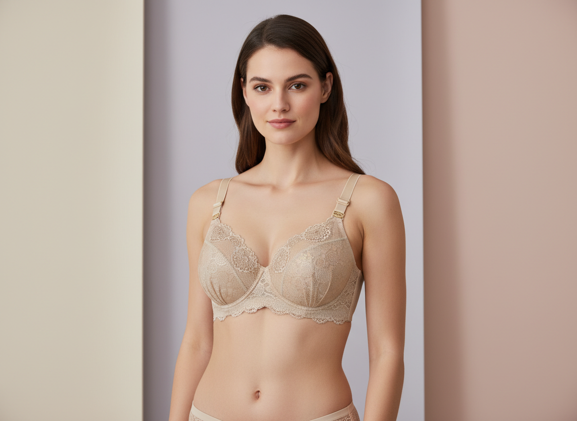 Women's Lace Underwire Bra Set - Full Coverage Push Up Bra