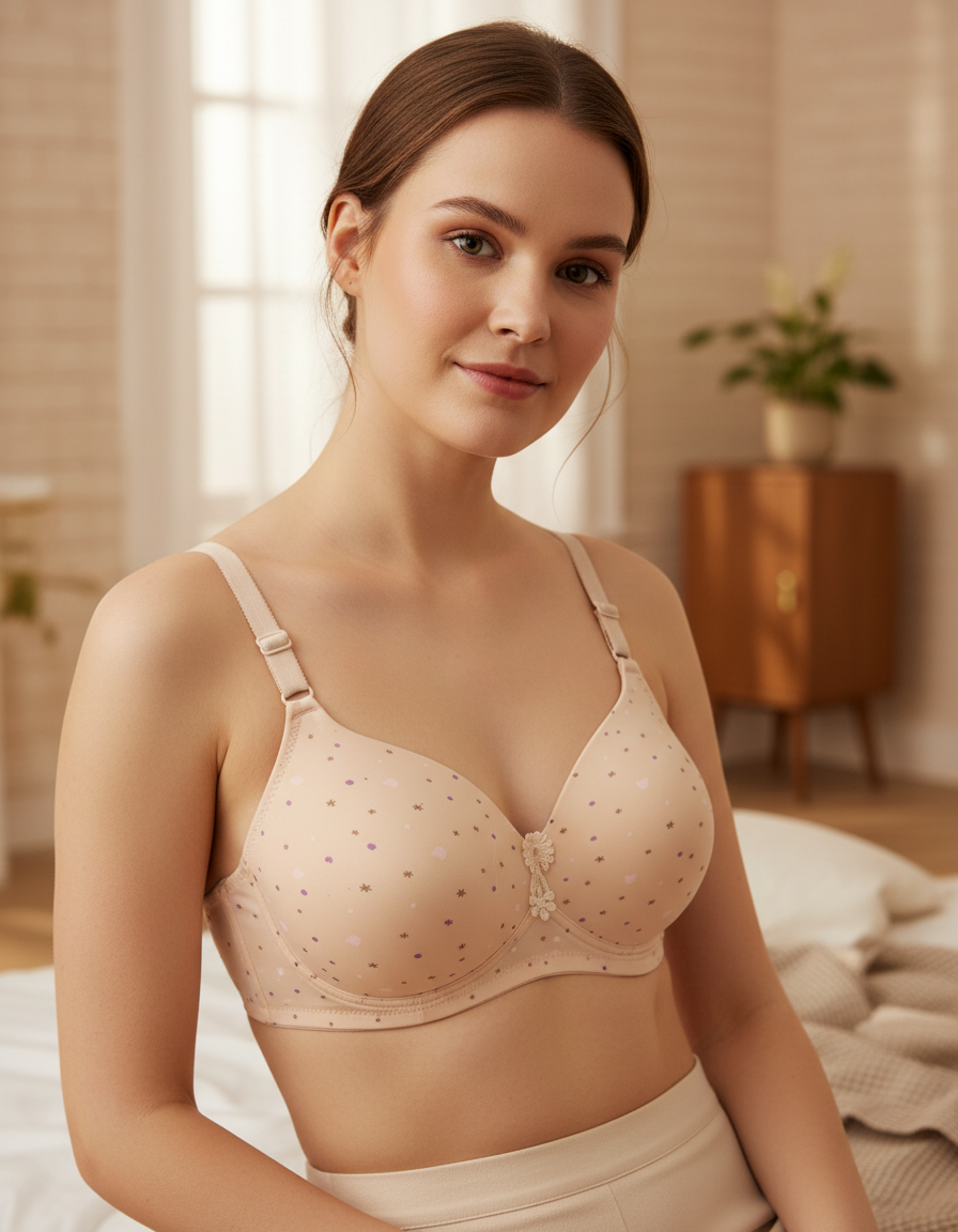 Comfort First: Pink Polka Dot Everyday Bra